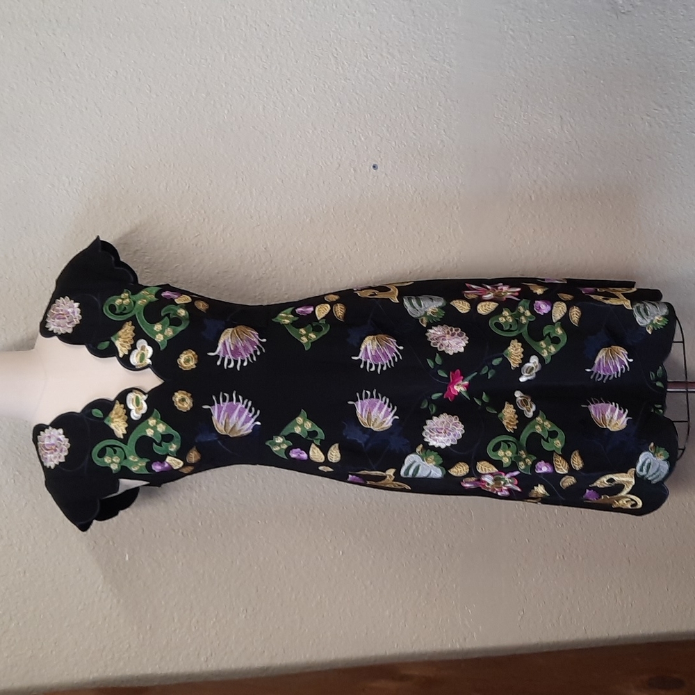 Foxidox Black Imbroidered Cup Sleeves L Dress - Picture 3 of 10